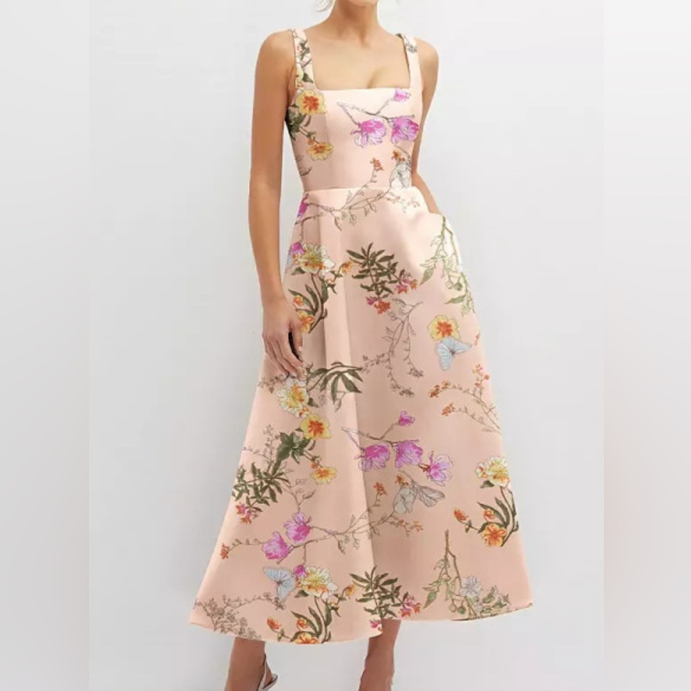 ALFRED SUNG Pink Floral Maxi Dress